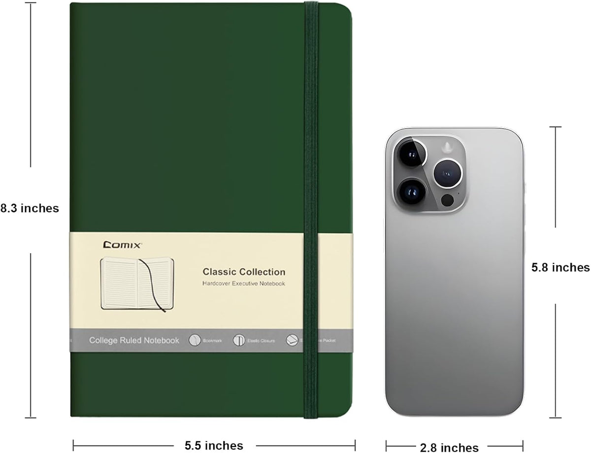 Comix A5 Hardcover Lined Journal Notebook, 240 Pages