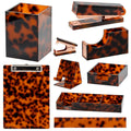 Vintage Tortoise Shell 8-in-1 Desk Organizer