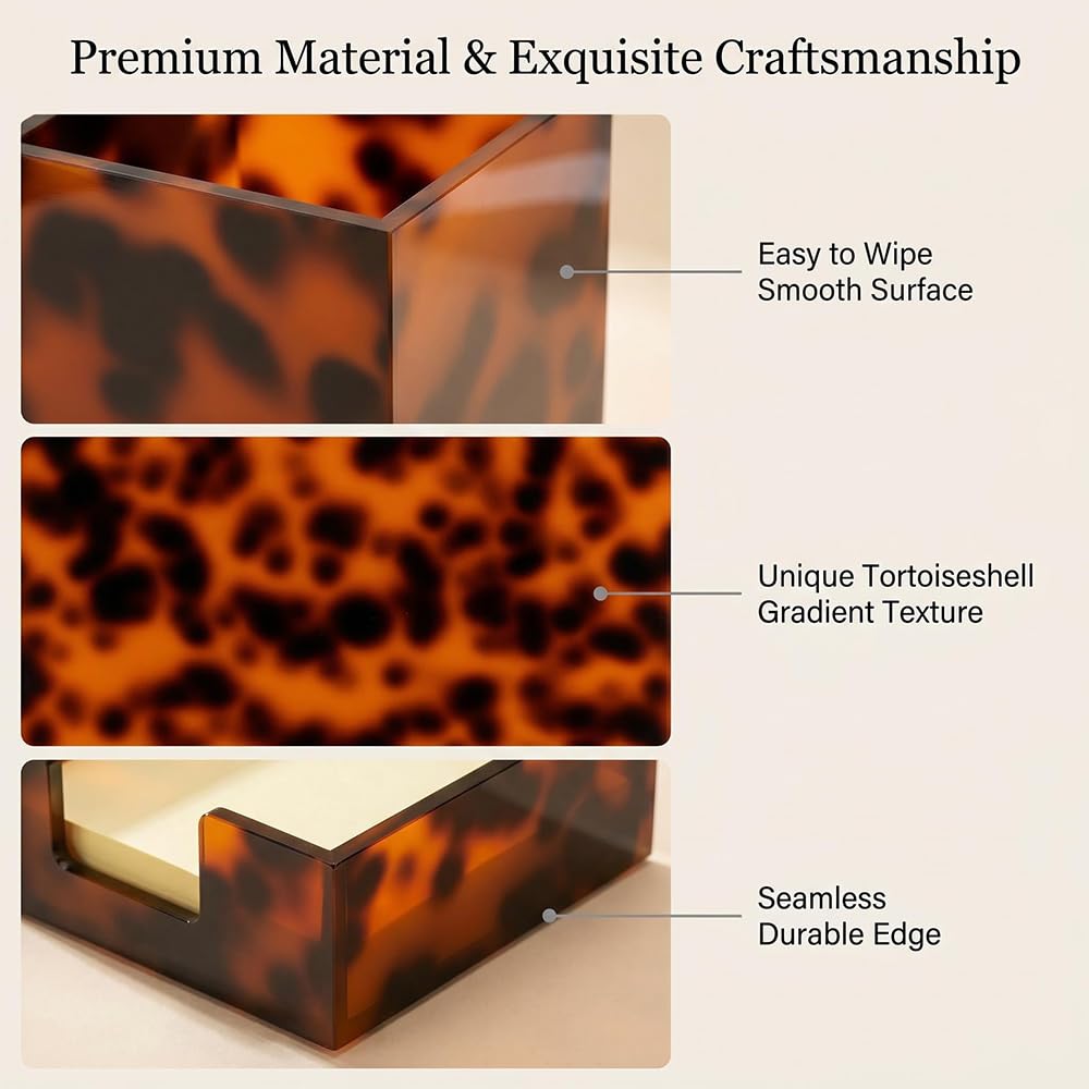 Vintage Tortoise Shell 8-in-1 Desk Organizer