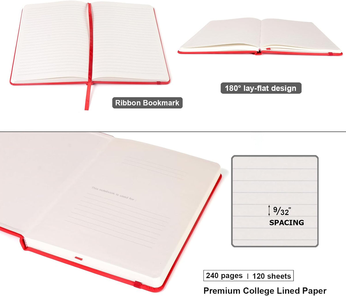 Comix A5 Hardcover Lined Journal Notebook, 240 Pages