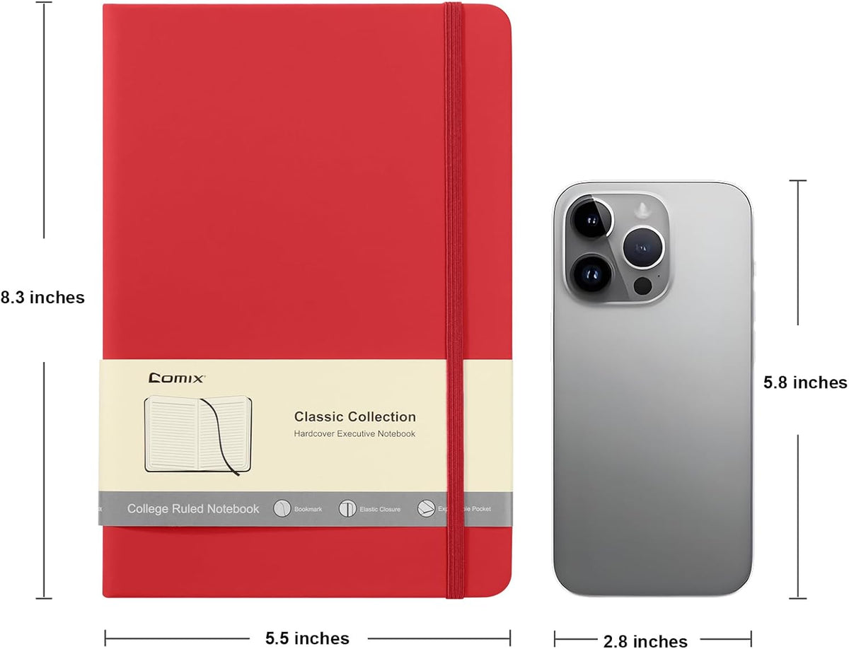 Comix A5 Hardcover Lined Journal Notebook, 240 Pages