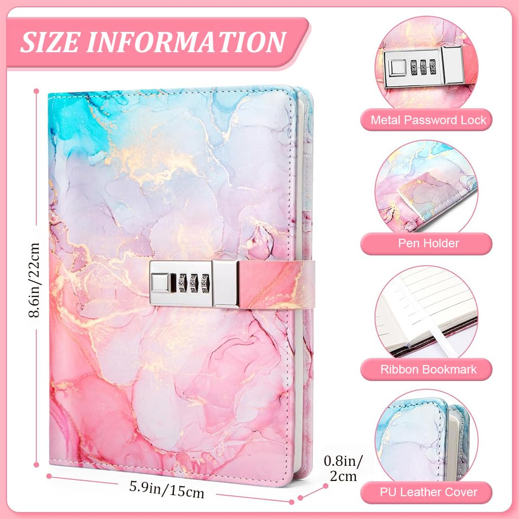 Climberty Aesthetic Diary With Lock — A5 PU Leather Journal Set