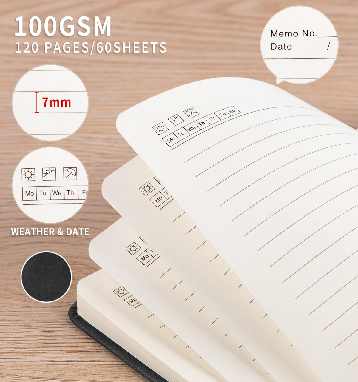 ALKALO A6 Pocket Notebooks, 15-Pack, 120 Pages Each