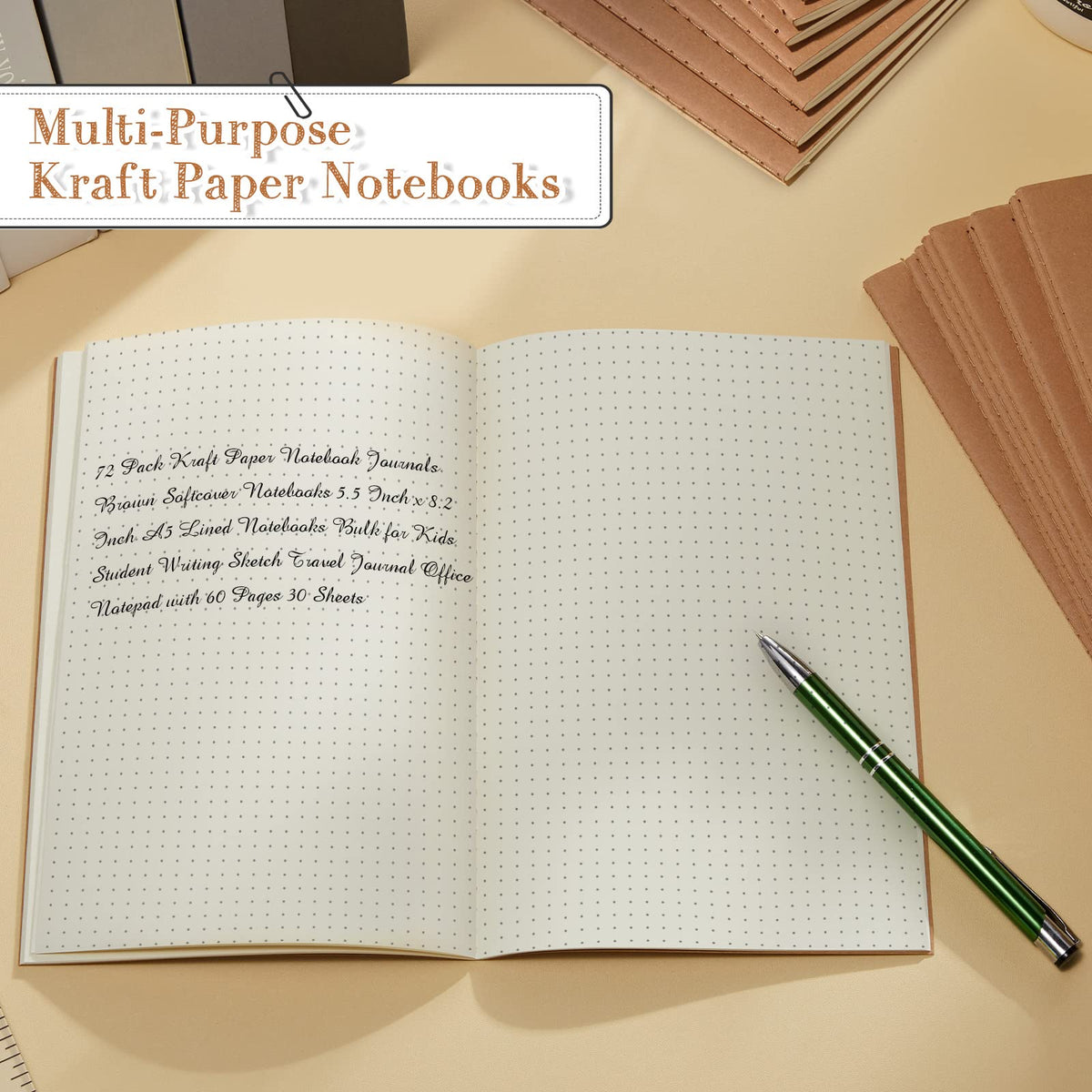 Sabary A5 Kraft Notebook Journals, Bulk Pack