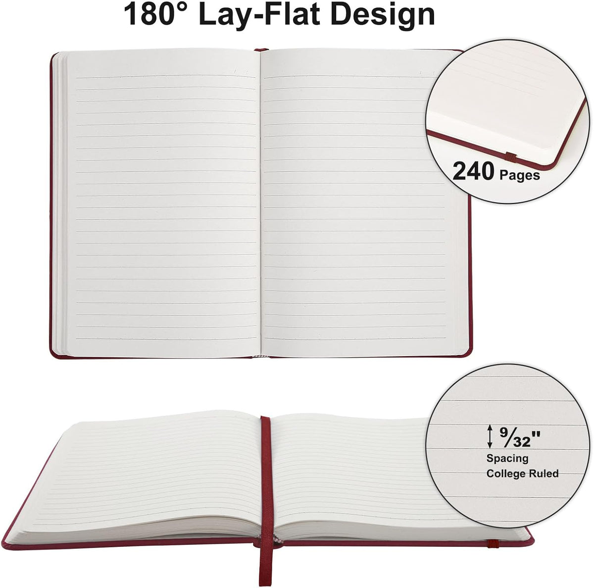 Comix A5 Hardcover Lined Journal Notebook, 240 Pages
