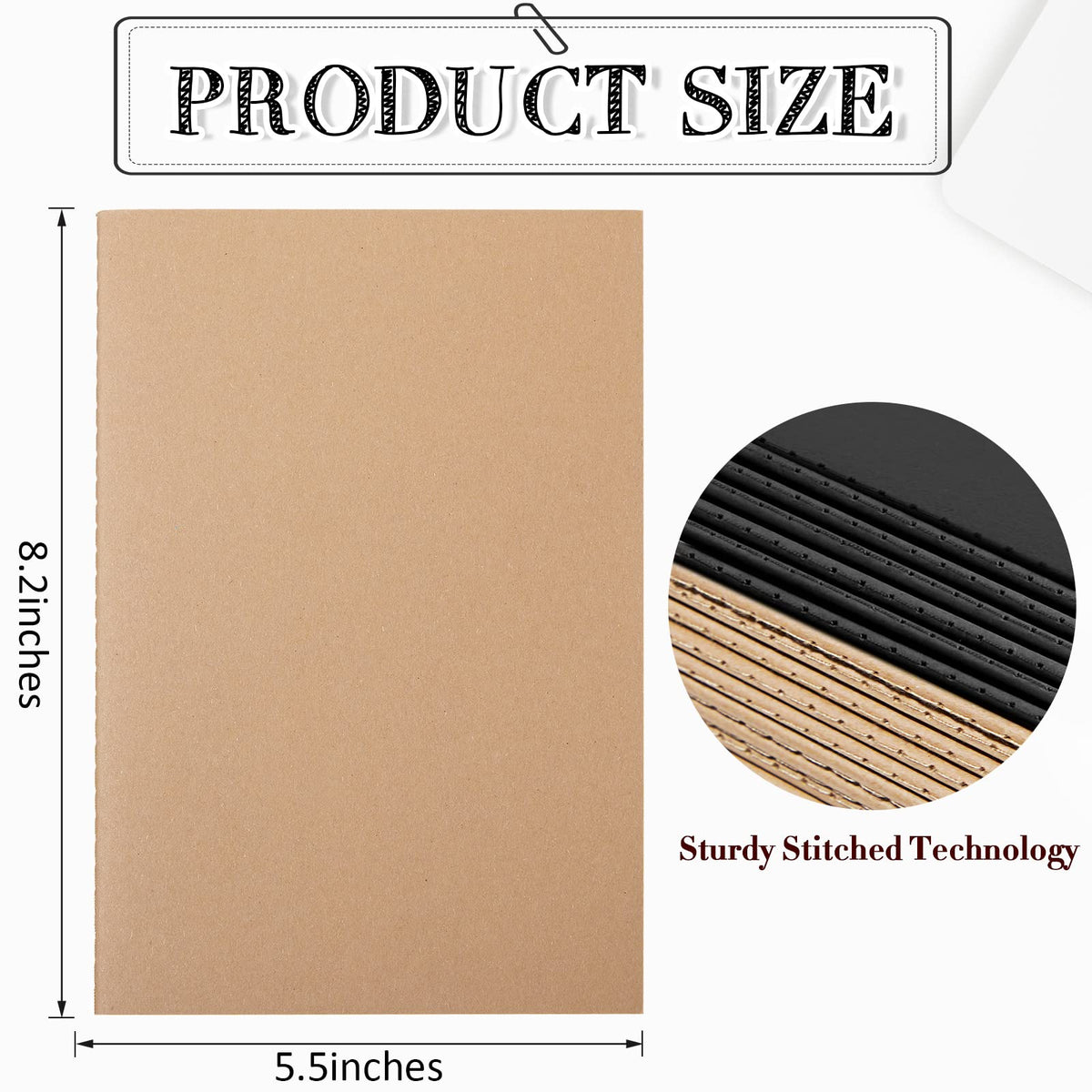 Sabary A5 Kraft Notebook Journals, Bulk Pack