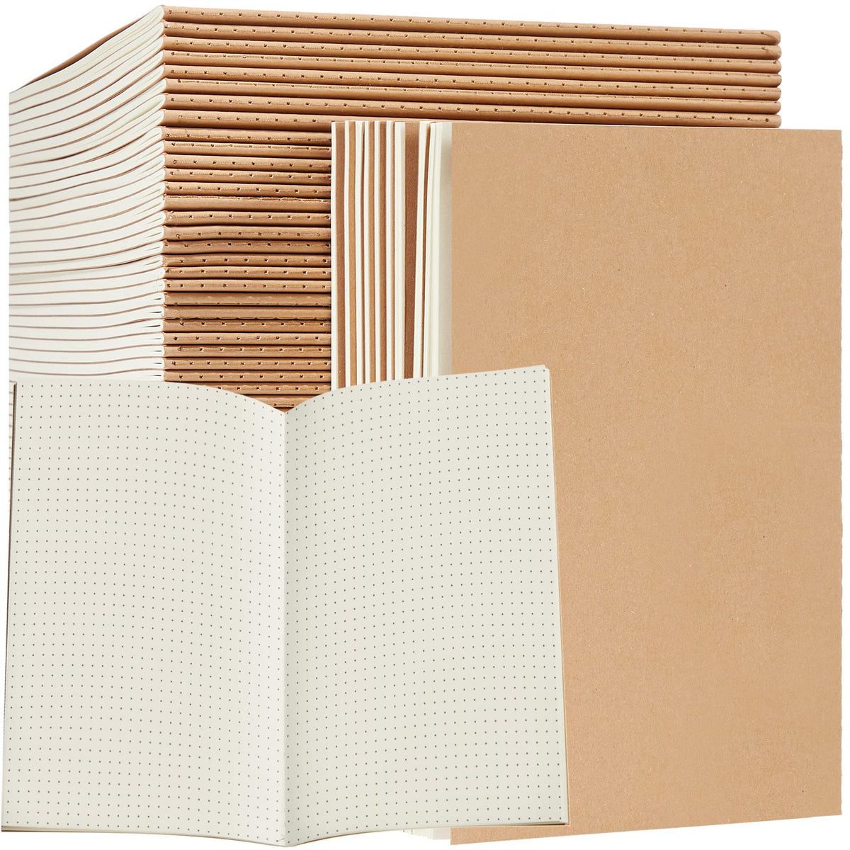 Sabary A5 Kraft Notebook Journals, Bulk Pack