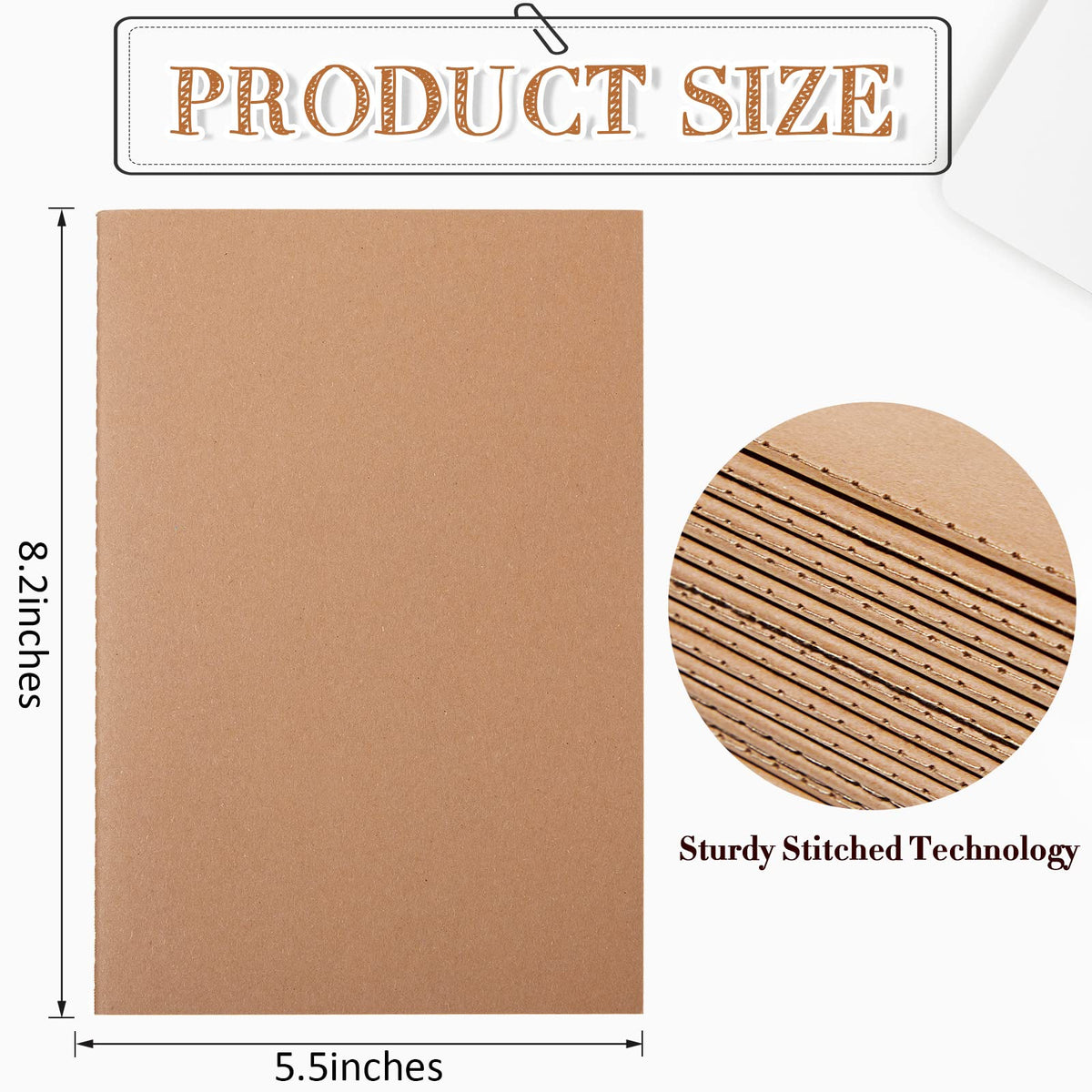 Sabary A5 Kraft Notebook Journals, Bulk Pack