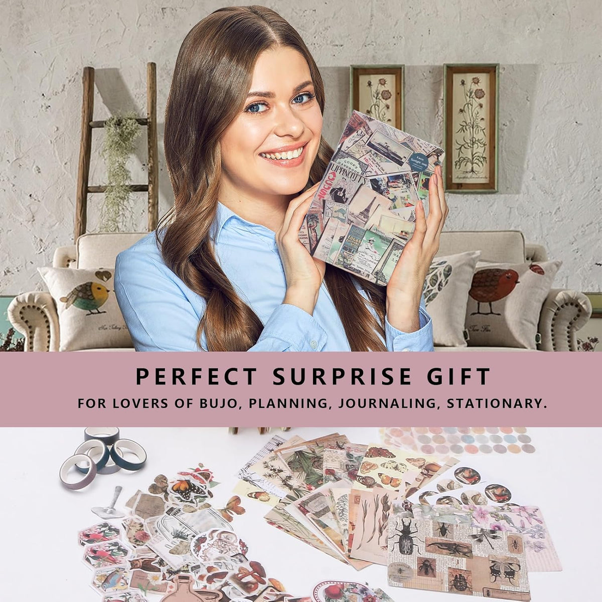 SaFeHoM 212-Piece Vintage Scrapbook & Journal Set