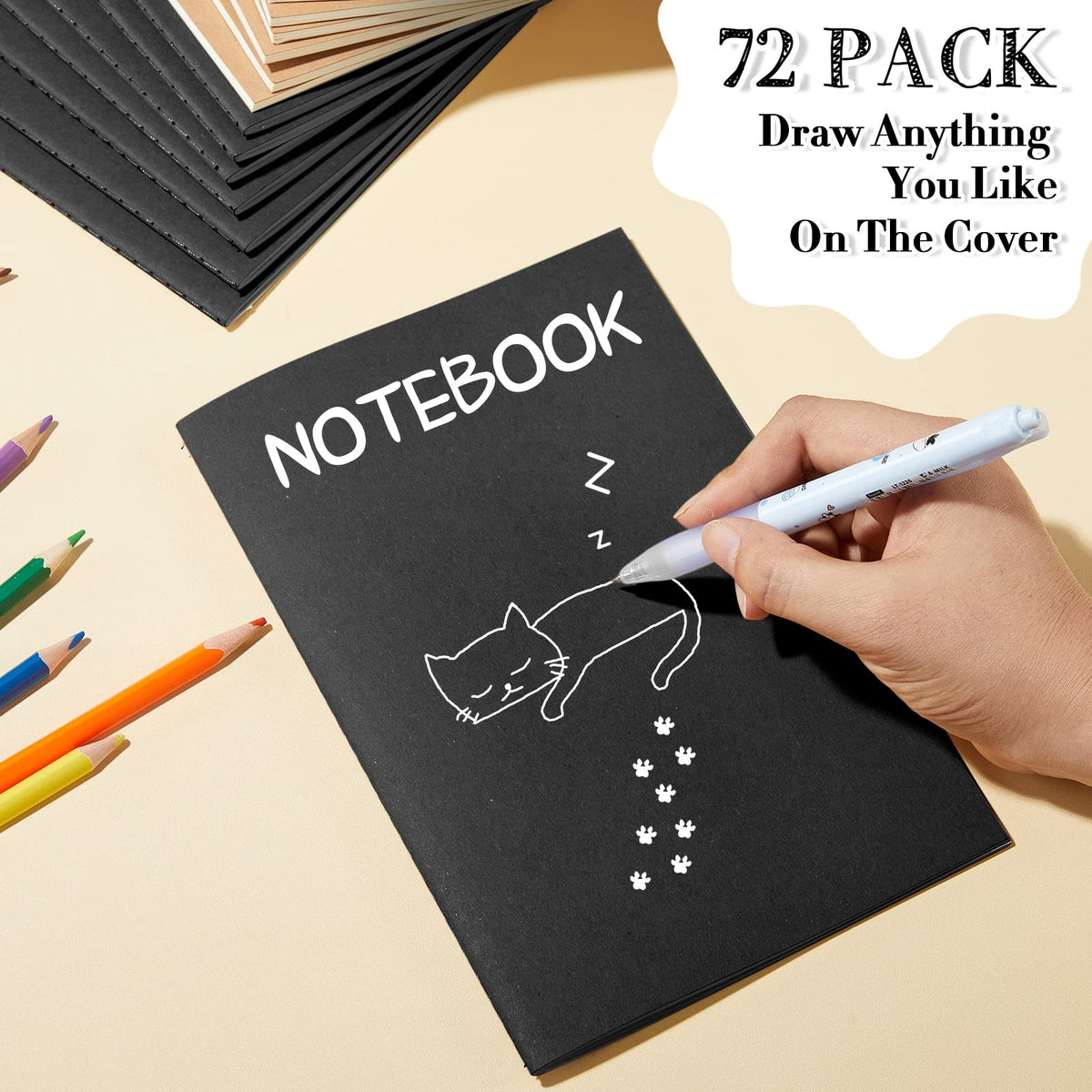 Sabary A5 Kraft Notebook Journals, Bulk Pack